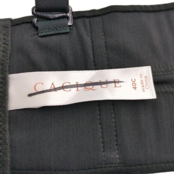 Lane Bryant Cacique Bra Unlined Multi Way Strapless Lightweight 40C Black - Picture 4 of 16